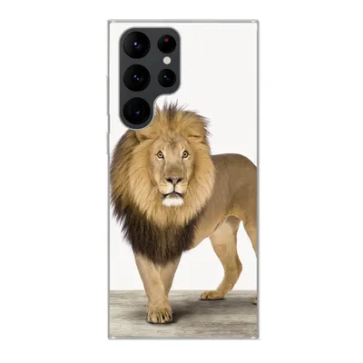 Produktbild von MuchoWow® Handyhülle Schutzhülle Hülle für Samsung Galaxy S22 Ultra Jungen - Löwe - Tiere - Kinder - Mädchen Silikon Softcase Handy Hülle - Abbildung