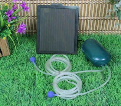 Produktbild von Wehmann Solar Power Doppel Belüfterpumpe 200 l/h Teichbelüfter für Tag und Nacht !!!