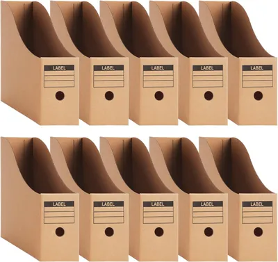 Productafbeelding van Kartonnen documentenhouder, 10 stuks, formaat A4, met labels, voor kantoororganisatie