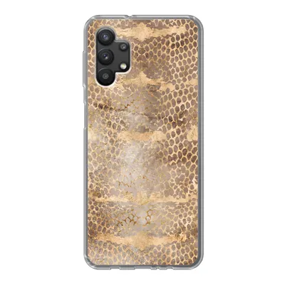 Produktbild von MuchoWow® Handyhülle Schutzhülle Hülle für Samsung Galaxy A32 5G Schlangendruck - Gold - Braun Silikon Softcase Handy Hülle - Softcase