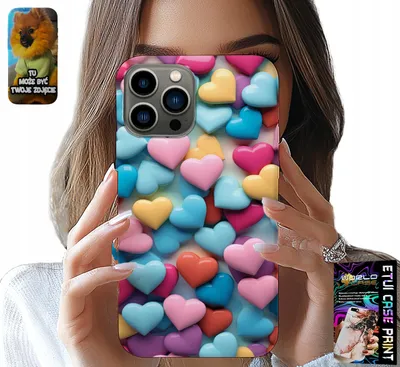 Image de Étui Pour Iphone 13 Pro - Coeurs Colorés Personnalisable