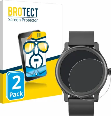Produktbild von 2x Für Loyaa Smartwatch 1.28" Schutzfolie BROTECT Displayschutz Display Schutz Folie Klar Transparent