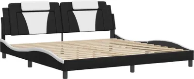 Produktbild von vidaXL Bettgestell "Viana" mit LED ohne Matratze Schwarz und Weiß 200x200 cm