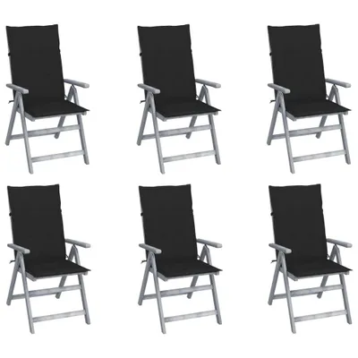 Produktbild von Eleganten-Stil Hochlehner Verstellbar 6 Stk. mit Auflagen Massivholz Akazie DE5495977