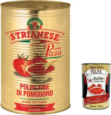 Produktbild von 6x Strianese polpa fine di Pomodoro Pronto Pizza Tomatenpulpe Tomaten sauce 100% Italienisch 4kg + italian Gourmet polpa 400g