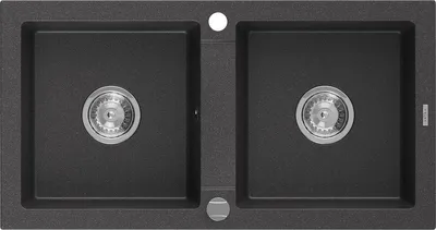 Produktbild von Mexen Mario 2-Becken-Granit-Spülbecken 820 x 436 mm, Schwarz gesprenkelt - 6504822000-76