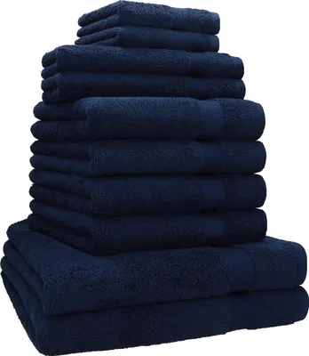 Produktbild von Betz 10-tlg. Handtuch-Set PREMIUM CLASSIC 2 Duschtücher 4 Handtücher 2 Gästetücher 2 Seiftücher  Farbe: dunkelblau