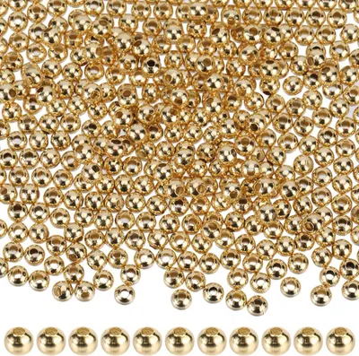 Imagen del producto de Cuentas espaciadoras de acero inoxidable, color dorado, 3 mm, 500 unidades, para la fabricación de joyería