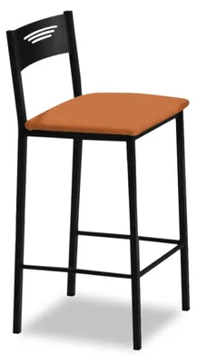 Productafbeelding van ASTIMESA - Hoge keukelstoelen met rugleuning - Zwart frame en zitting in [kleur]