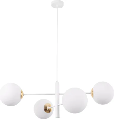 Obrázek produktu pro Závěsná lampa Vicenza bílo-zlatá 4 světla s bílými stínidly E14