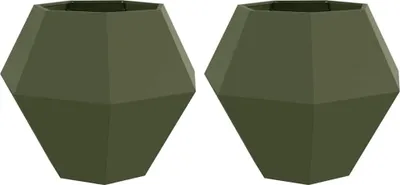 Produktbild von Pflanzkübel 2 pcs Olive Grün 100 x 100 x 80 cm Stahl