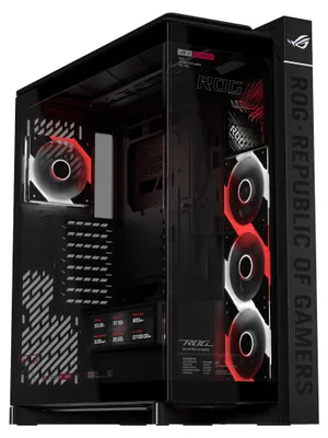 Zdjęcie produktu dla ASUS ROG CRONOX GR801 CURVE TG ARGB BLACK, Midi Tower, PC, Czarny, ATX, EATX, micro ATX, Mini-ITX, BTF, Aluminium, Wielo