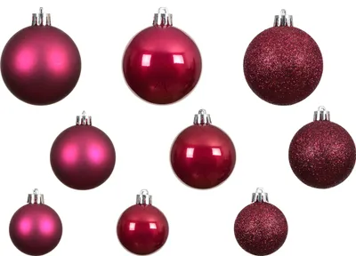 Produktbild von Weihnachtskugeln Kunststoff 4-6cm Mix 30er Set - Festlich Rosa