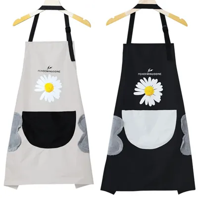 2 Küchenschürzen mit Taschen, wasserdicht, ölabweisend, 68x68 cm, verstellbar