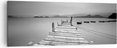Produktbild von Bild auf Leinwand - Leinwandbild - Brücke See - 140x50cm - Wand Bild - Wanddeko - Wandbilder - Leinwanddruck - Bilder - Kunstdruck - Wanddekoration - Leinwand bilder - Wandkunst - AB140x50-3523