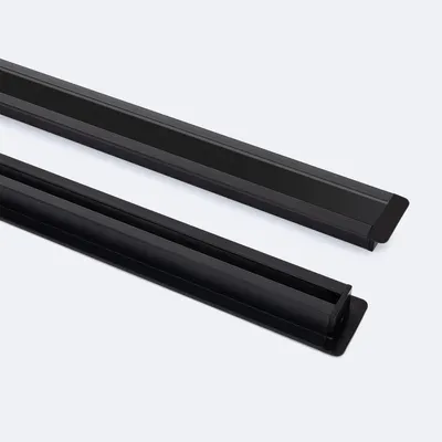 Produktbild von Aluminiumprofil Einbau mit Clips für LED Streifen bis 12 mm Schwarz 2 m Schwarz transluzent
