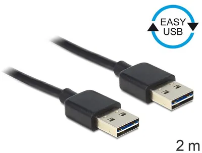 Produktbild von DeLOCK 85556, 2 m, USB A, USB A, USB 2.0, Schwarz