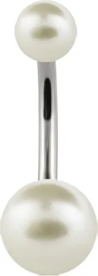 Produktbild von Bauchnabelpiercing Titan Titanium Perle Kugel Ball Banane Belly Banana elfenbein 14 mm