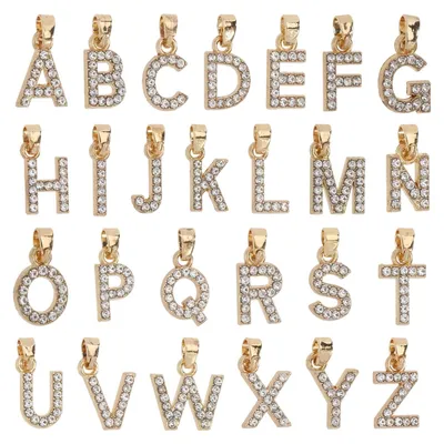 Image de Omgoods - Perles en forme d'alphabet avec strass et fermoir à homard, idéales pour la création de bijoux personnalisés