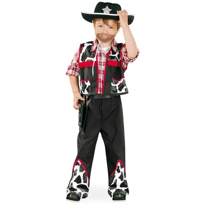 Produktbild von Kinder Cowboy Kostüm (Weste & Hose) Größe: 128 (ca. 6-7 Jahre)