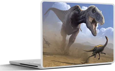 Produktbild von MuchoWow® Laptop Aufkleber Sticker Cover Dino - Wildlife - Zeichnung - Kinder - Kinder - Kinder 32.5x23.5 cm - Sticker für Laptop - Selbstklebend