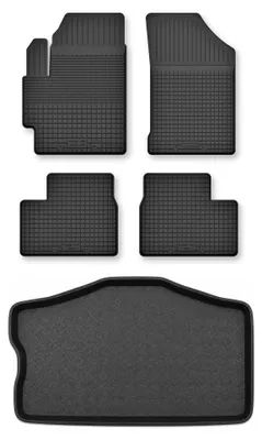 Zdjęcie produktu dla Dywaniki gumowe + mata bagażnika do Suzuki Swift IV 2005-2008 (hatchback, 5-drzwiowy) – czarne, dobierane – Wielganizator Semi-Universal