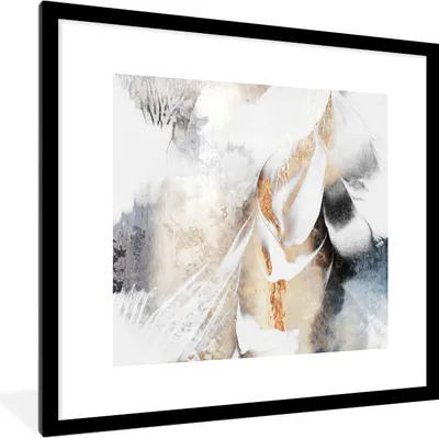 Produktbild von MuchoWow® Gerahmtes Poster Abstrakt - Gold - Design - Luxe 40x40 cm - Poster mit Schwarzem Bilderrahmen Wandposter Rahmen Foto Bilder - Poster - Plakat im Rahmen