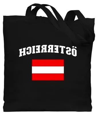 Produktbild von Baumwolltasche - Fußball EM WM - Taschen - Österreich Schriftzug mit Flagge | Austria