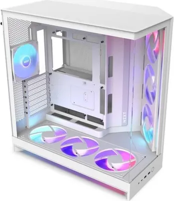 Image de Boîtier Moyen-Tour NZXT H9 Flow, Double Chambre, Panneaux Mesh, Verre Trempé, Radiateur 420mm, CM-H92FW-01