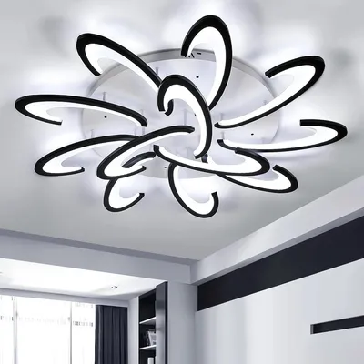 Obrázok produktu pre LED stropné svietidlo – moderné okrúhle, Ø 96 cm – výkon 120 W – stmievateľné pomocou diaľkového ovládača – nastaviteľná teplota farby – montáž na strop – čierna/biela