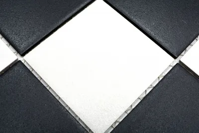 Produktbild von Handmuster Mosaikfliese Keramik chachbrett schwarz weiß Duschtasse Bodenfliese MOS22-0304-R10_m