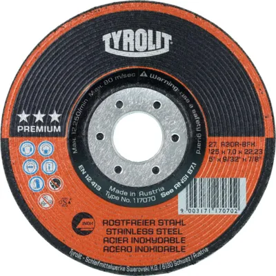 Produktbild von Schruppscheibe PREMIUM D125xS7mm Krnung 30 gekrpft Bohrung 22,23 mm