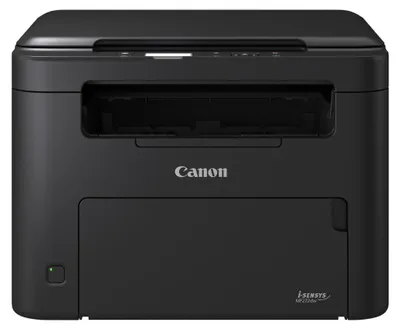 A front view of a black Canon i-SENSYS MF 272 dw printer on a white background.