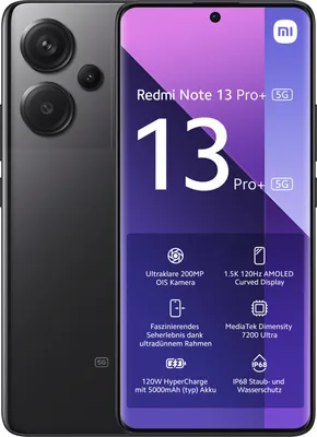 Produktbild von Xiaomi Redmi Note 13 Pro+ 5G Dual Sim 8GB RAM 256GB - Black EU