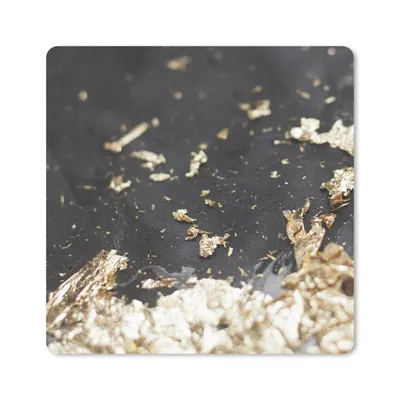 Produktbild von MuchoWow® Mauspad Mousepad Marmor - Gold - Luxus - Schwarz 20x20 cm - Mousepads - Maus Mat - Pad - Mausunterlage - Desk Mat - Bureauartikeln