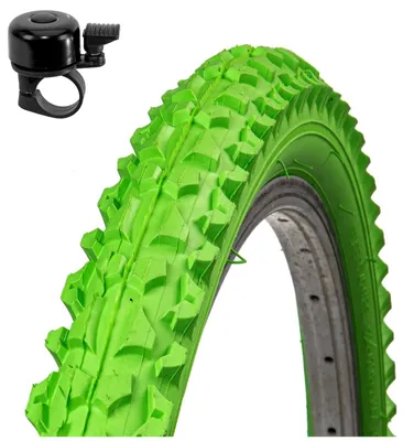 Produktbild von 1 x Roverstone Fahrradreifen 26 x 2,125 (57-559) Grün inkl. Fahrradklingel