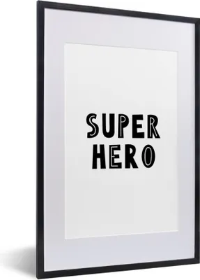 Produktbild von MuchoWow® Gerahmtes Poster Jungen - Zitate - Superheld - Kind - Sprichwörter 40x60 cm - Poster mit Schwarzem Bilderrahmen Wandposter Rahmen Foto Bilder - Poster in Rahmen