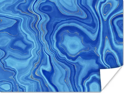 Produktbild von MuchoWow® Poster Blau - Achatgeode - Steine - Marmor 120x90 cm - Wandbild
