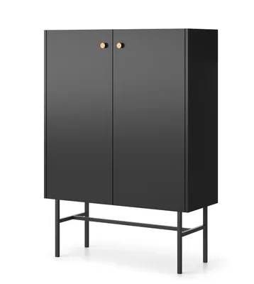 Image de AX LIVING Commode moderne Dinley - 93 cm de large, entierement noir mat