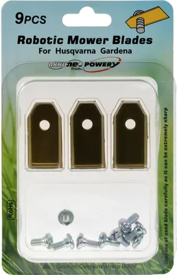 Produktbild von 9x Ersatzmesser 0,75mm Titan Gold kompatibel mit Husqvarna Gardena Mähroboter
