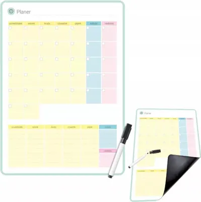 Zdjęcie produktu dla Planer magnetyczny miesięczny do lodówki 35x25 cm