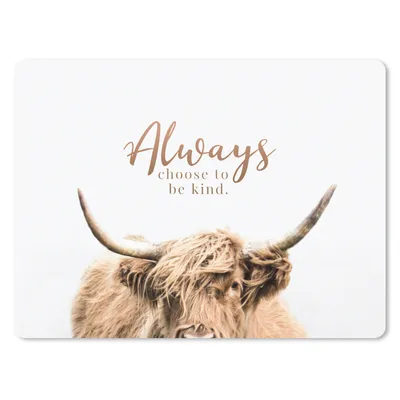Produktbild von MuchoWow® Mauspad Mousepad Schottischer Highlander - Zitate - Tier 23x19 cm - Mousepads - Maus Mat - Pad - Mausunterlage - Schreibtischunterlage - Mauspad
