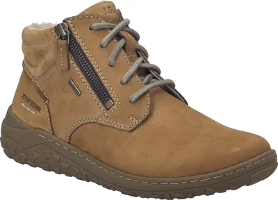 A single brown boot is shown against a white background.