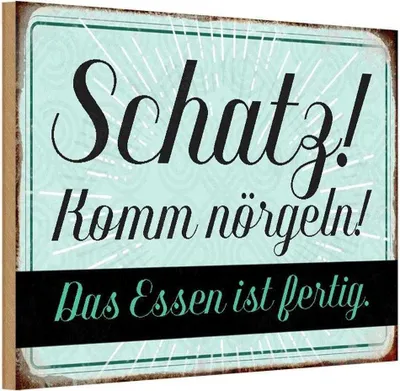 Produktbild von vianmo Holzschild 20x30 cm Schatz komm nörgeln Essen fertig Spruch Zitat