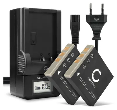 Produktbild von CELLONIC 2x Akku für Kamera Kompatibel mit Fuji FinePix Z5fd, FinePix F460, FinePix F480, NP-40 - (700mAh, 3.7V) + Ladegerät