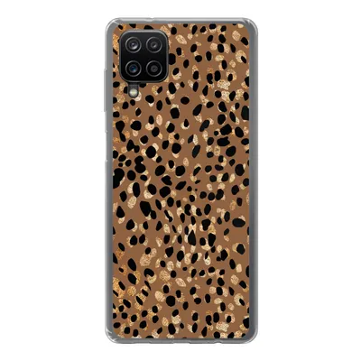Produktbild von MuchoWow® Handyhülle Schutzhülle Hülle für Samsung Galaxy A12 Tiermuster - Luxus - Gold - Braun Silikon Softcase Handy Hülle - Bild