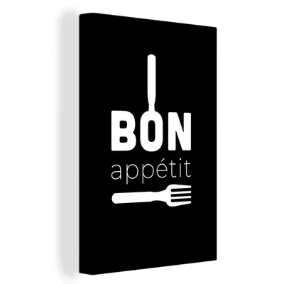 Obrázek produktu pro OneMillionCanvasses® Malba na plátně Nástěnná malba na plátně - Citáty - Přísloví - Dobrou chuť - Kitchen - 80x120cm