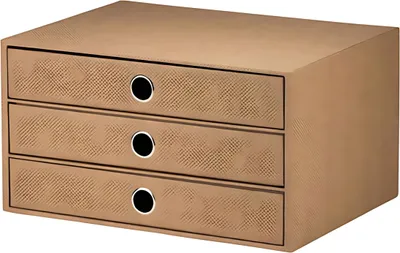 Zdjęcie produktu dla Szuflada w kolorze orzecha laskowego z 3 szufladami A4.