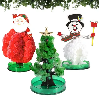 Productafbeelding van Mini Kerstboom DIY Kristal Groei Set voor Kinderen