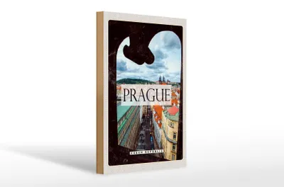 Produktbild von Holzschild Reise 20x30cm Prague Altstadt Tschechien Geschenk